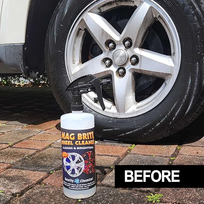 Quality Chemical Mag Brite/Acid Wheel and Rim Cleaner-Wheel and Tire Cleaner - Formulated to Safely Remove Brake Dust and Heavy Road Film - Best Car Wheel Cleaner for Rims - 1 Gallon Combo