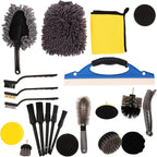 Gadpiparty 23 Pcs Car Wheel Cleaner Brush and Rim Cleaner Brush Set for Automotive Wheel Hub and Tire Cleaning Multipurpose for Interior and Exterior Maintenance