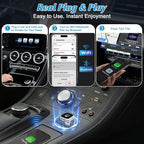 4 in 1 Wireless CarPlay Adapter - 2026 Upgraded Screen Mirroring Adapter for Apple CarPlay & Android Auto & AirPlay & MirrorLink, Screen Mirror Dongle for Car, Plug & Play, Come with Type-C Extension