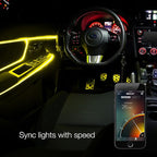3pc LED Head 6ft Fiber Optic Roll Light Kit XKchrome App Controlled Bluetooth Enabled Automotive Car Truck Dash Door Interior Architectural Home Indoor Accent Flexible w/Mounting Tab 5V Standard