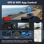 SIXTOP 4K Dash Cam Front and Rear, 4K+2K Dual Dash Camera for Cars, ADAS, 5.8GHz WiFi GPS 64GB Card Included, Night Vision, 3.16'' IPS Screen G-Sensor 24H Parking Mode Loop Recording Wide Angle