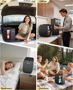 BEICHEN Mini Fridge, 4 Liter/6 Can Portable Refrigerator for Bedroom Office Dorm Car– Fast Cooling, Low Noise, 100-125V AC/5-12V USB Small Compact Refrigerator for Skincare, Food, Drinks(Black)
