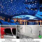 Starlight Headliner Kit 500Pcs 0.03in x 9.8ft – Twinkle Fiber Optic Car Roof Star Ceiling Lights | RGBW | Music Mode | APP & Remote Control | for Car & Home