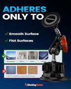 chubbycable ChubbyGrip Magnetic Car Phone Holder 360° Adjustable Car Phone Mount for Windshield, Ultra-Durable Metal Suction Cup Phone Mount for iPhone Samsung All Smartphone, Magnetic
