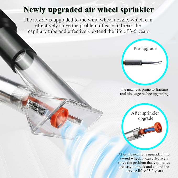 GOCCIDA 2IN1 Car Interior Detailing Air Blow Gun & vacunm Gun with Adjustable Air Flow Nozzle,Cleaning Gun Quickly Blasts Dirt and Dust from Surface Works with Air Compressor(Upgrade Rotate Tube)