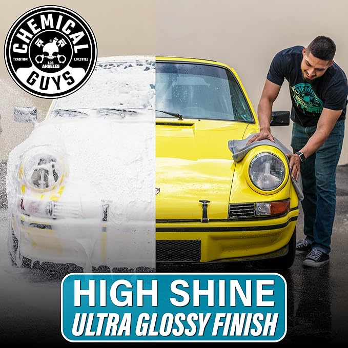 Chemical Guys HydroSuds Ceramic Car Wash Soap and HydroView Ceramic Glass Cleaner & Coating Bundle (2-16 oz Bottles)