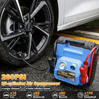 1800A Car Jump Starter with Air Compressor, 20000mAh 12V Battery Pack Booster (6.0L Gas/Diesel), 260 PSI Tire Pump, Multi-Function Jump Box with USB Charge & LED Flashlight