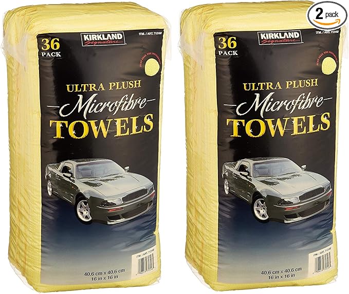 Kirkland Signature Ultra High Pile Premium Microfiber Towels, 36 Count (Pack of 2), Yellow - 713160