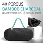 PURGGO Car Air Freshener - Lasts 365+ Days - No Chemicals - 100% Activated Bamboo Charcoal - No Fragrance Deodorizer, Auto Odor Eliminator - Absorb Smoke Smell [2Pk]