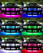 RGB Led Grille Lights APP Control 4 in 1 Colorful Underglow Rock LED Lights for Tacoma Truck Chevy Car Off-Road Raptor Jeep SUV ATV UTV DRL Decoration Signal LED Light