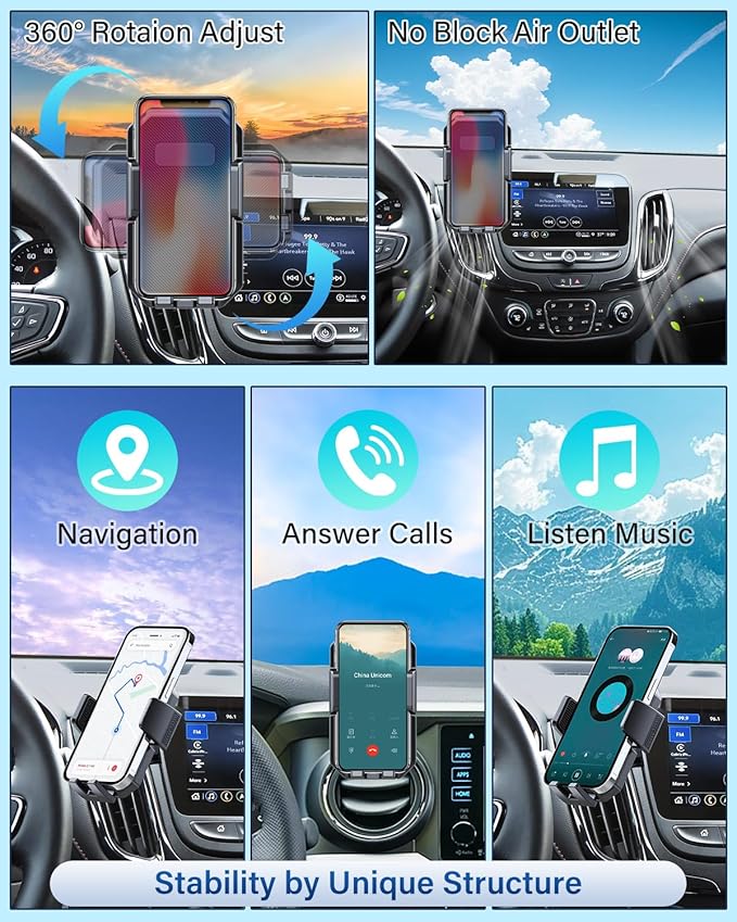 PZK Car Phone Mount for Honda CRV CR-V 2017 2018 2019-2020 2021 2022 Accessories 5th Gen CRV Custom Air Vent Phone Holder Auto Lock Hands Free 360° Rotation Cell Phone Automobile Cradles