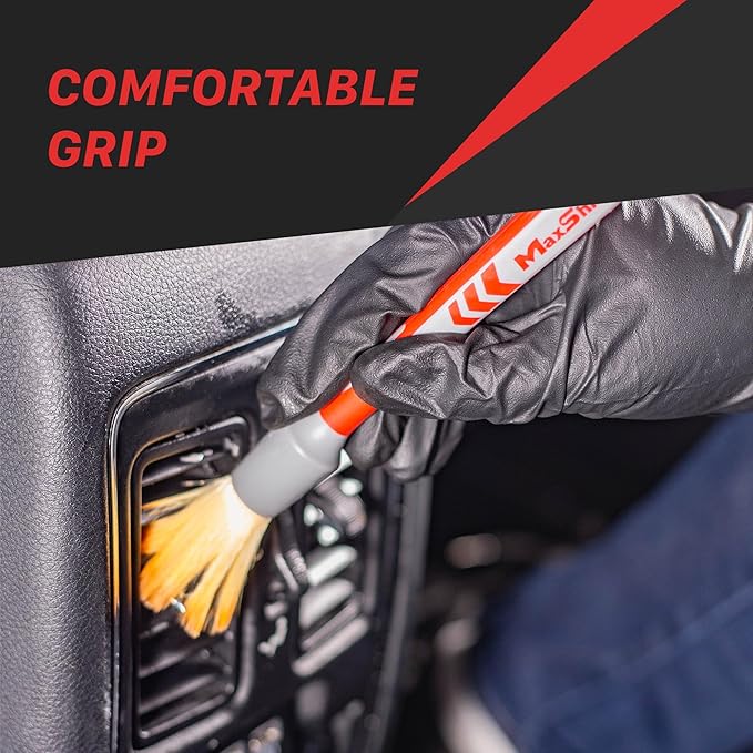 Maxshine Medium #12 Universal Ultra Soft Detailing Brush – Professional Brush for Interior, Exterior, Leather Seats, Engine Bay & Wheels – Premium Car Care Detailing Tool