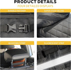 Backseat Hanging Organizer with Large Storage Bags | PU Leather, Large Capacity | Adjustable Straps, Waterproof & Collapsible | Universal Fit for SUVs, Sedans & Trucks | Black, 37.8" x 18.1" - P810