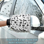 Qilmy Witch Hats Microfiber Chenille Car Wash Sponge Scratch Free Car Wash Mitt Absorbent Mitt Sponge for Trucks SUVs Car Washing Home Cleaning, Medium