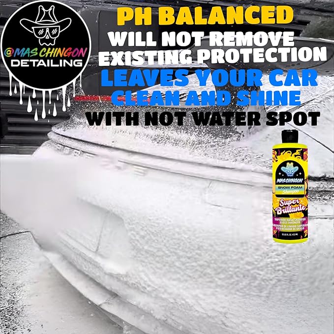 Mas Chingon Snow Foam Shampoo PH Balanced Design to Remove All the Heavy Dirt & Grime from All Surfaces Perfect for Off Road Cars (Great for Cars, Trucks, SUVs, RVs, Motorcycles, & More (16Oz)
