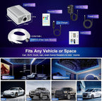 VASTFIRE Starlight Headliner Kit - 500pcs 0.03in 9.8ft Fiber Optic Star Lights for Car with 16W RGBW, Twinkle & Music Sync, APP/Remote Control for Car Roof/Bedroom Ceiling