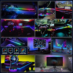 Dreamcolor Interior Acrylic Car Light Strip, Car LED Strip Light with APP Control 47 Inches Fiber Optic Ambient Lighting Kits, Multi-Modes Sound Sync Neon Lights