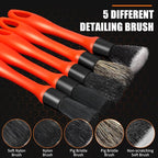 62'' Car Wash Brush with Long Handle, Complete Car Wash Kit, Scratch-Free Car Cleaning Brush Mop Kit with Clay Bar, Wash Mitt, Window Squeegee, Wheel Brush, Storage Bag for Car Truck RV