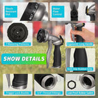 AUTOMAN Garden Hose Nozzle - 7 Patterns Sprayer, 100% Metal High Pressure Spray Nozzle, Labor-Saving Design, Heavy Duty Water Hose Nozzle for Garden Watering, Car Washing, Window Cleaning,Pets Bathing