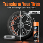 Nick's Professional Supplies High Gloss Tire Shine (1 Pack) - Long Lasting Tire Care - Your Ultimate Wet Tire Shine Spray for a Black Finish Shine on Ceramic Coating for Cars, Trucks, Motorcycles.