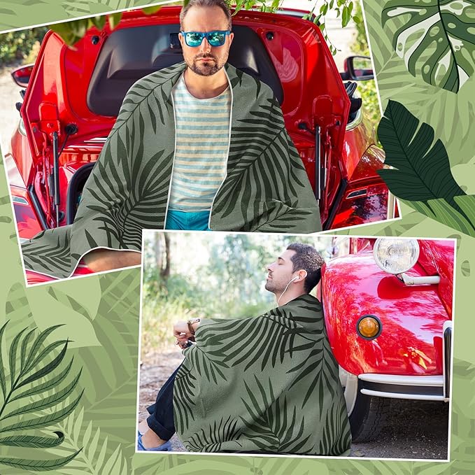 Hahafelt 2 Pack Car Seat Towel Covers Athletic Running Towel Performance Microfiber Post Workout Sweat Washable Cover Non Slip for Seat Outdoor Sport (Palm)