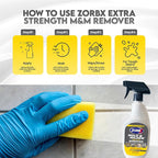 ZORBX Extra Strength Remover & Cleaner Spray 24 FL Oz – Scrub Free Formula - Bleach Free Stain & Smell Eliminator for Shower, Bathroom, Ceiling, Carpet, Cars, Walls & Wood