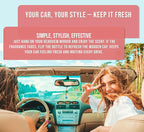 Car Air Freshener, 2 Pack Hanging Oil Diffuser With Wooden Cap, Gift For Men & Women, Non-Toxic Rearview Mirror Car Accessory, Made in USA, Odor Eliminator For Car (Rose Garden)