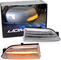 iJDMTOY Semi-Clear Lens Amber LED Dynamic Sequential Blink Side Mirror Turn Signal Light Assembly Kit Compatible With Ford 2019-2023 Ranger Lariat Chrome Housing ONLY