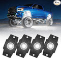 LED Rock Lights Trail Rig Lamp Rocklights 6500K Pure White LED Neon Underglow Lights IP68 Waterproof 9-24V for Off Road Truck Golf Carts ATV UTV SUV SXS RV Motorcycle Boat (4 Pods)
