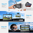 3 Magnetic Wireless Backup Camera with HD 1080P 10" DVR Monitor, 1-Rear View 2-Side View Cameras Wireless System for RV Trailer Trucks, Built-in 9600mAh Battery,Night Vision,Recording- ZEROXCLUB BC103