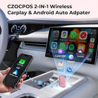 Wireless Carplay Adapter for iPhone, Convert Wired Car Play to Wireless, 2 in 1 Plug and Play Mini CarPlay and Android Auto Adapter for iOS 10 Android 11 and Above, Cars with Built-in Carplay (Pink)