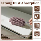 2 PCS Car Interior Duster with Extension Pole, Microfiber Car Dusters with Bendable Head, Cars Duster Exterior&Interior Scratch Free, for Cleaning of Vehicle Details, Offices, Window, Furniture(Brown)