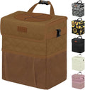 Vankor Car Trash Can for Cute, Bag Bin Hanging Waterproof Automotive Car Garbage Cans Leak Proof Vehicle Trash Can Diamond Pattern-Brown