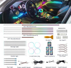KENANEK Ambient Lighting Car Interior LED Strip Lights 22-in-1, 175” Acrylic Multi-Color Car Ambient Lighting Kit with Music Sync, APP Control, Interior LED Lighting for Cars SUVs Trucks