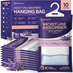 Moisture Absorbers and Humidity Absorber Bags for Closet - 10 Pack High-Efficiency Moisture Absorber and Humidity Packs for Home, Moisture Bags and Dehumidifier Bags for Car Lavender, 10 Pack