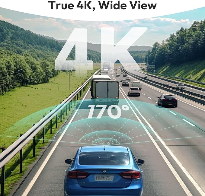 BOTSLAB 4k Dash Cam Front and Rear, 24/7 Parking Monitor with Hardwired Kit, 170° Ultra Wide Dashcam, ADAS, IMX415 Sensor, Night Vision, WDR, Loop Recording, 5G/2.4G WiFi & GPS, Free 64GB Card