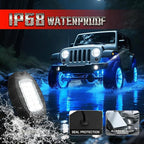 20 Pods Alloy RGBW LED Rock Lights for ATV UTV Golf Cart RZR Semi Truck RV Offroad SUV Cars, Upgraded RGB Waterproof Multicolor Neon Underglow Light with APP/RF Remote Music Mode, Underbody Lighting