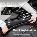 2PCS 2026 Upgraded Car Seat Gap Filler Organizer,Deepened 2-in-1 Car Gap Seat Filler with Storage Slots & Reserved Charging Hole,Universal in Between Cars Seats Catcher