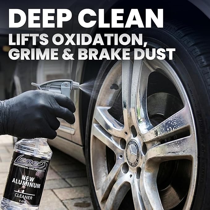 LANE'S New Aluminum Car Wheel Cleaner | Acid Rim Cleaner and Brightener | Brake Dust, Oxidation & Rust Remover for Motorcycles, Cars, Trucks | Shines & Eliminates Hard Scrubbing | 16oz