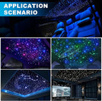 4 Colors 32W Twinkle Starlight Headliner Kit for Car Home with APP&RF Remote,RGBW 1000pcs*0.03in*13.1ft Cables Fiber Optic Star Sky Roof Lights,4 Port Engine Sound Activated Car Ceiling Star Lights