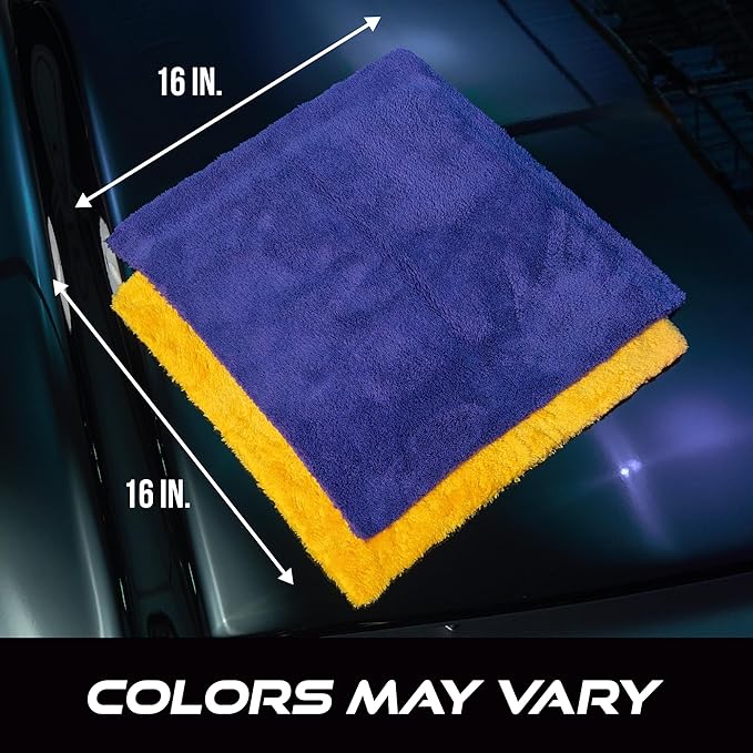 VIKING Microfiber Cleaning Cloth for Car Detailing, Ultra Plush Finishing Microfiber Towels for Car Cleaning Supplies, Yellow, 16 inch x 16 inch, 3 Pack