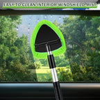 FoldTier 8 Pcs Car Windshield Cleaner Kits with Extendable Handle, 5 Microfiber Towel Pads, 1 Brush, 1 Empty Spray Bottle for Auto Glass Wiper Suvs Rvs & Home Windows (Green)