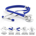 ASA TECHMED Nurse Essentials for Work Starter Kit, Stethoscope, Blood Pressure Monitor, Otoscope, Tuning Forks and More. 18 Pcs Doctor Kit, Nurse Gift (Blue)