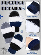 SATINIOR 3 Pairs Toddler Mittens Kids Winter Warm Gloves Baby Soft Stretch Mittens for Boys Girls Children