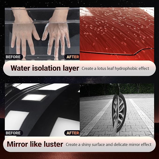 18.6oz Car Coating Spray 6-in-1 Ceramic Paint Sealant Car Wax,Gloss Shine, Extremely Hydrophobic Nano Ceramic Coating, Quick Spray & Wipe Protect Paint, Glass, Wheels, and Trim ﻿ (Pack of 2)