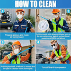 Dryer Vent Cleaner Kit - 32ft Pressure Hose + 1/4 Air Quick Connect + 2 Jetter Nozzle for Powerful Lint Removal, Fire Hazard Reduction & Energy Savings – Ideal for Cleaning Long Dryer Ducts