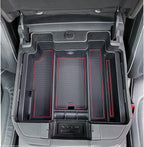 TOPINSTALL Red Center Console Organizer Compatible with 2019-2022 Silverado/Sierra 1500 and 2020-2023 Silverado/Sierra 2500HD 3500HD, Armrest Full-Size Tray (Full Console w/Bucket Seats ONLY)