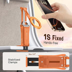 OMOTON TP02 360°Rotating for MagSafe Tripod Mount, Adjustable Aluminum Magnetic Phone Tripod for iPhone 17/16/15/14 Pro Max Air, Foldable Cell Phone Stand Fits Vlog, Gym, Travel Essentials, Orange