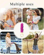 WEESMILE Keychain Wristlet, Stretchy Key Chain for Car Keys with D ring, Cute Scrunchie Wrist Bracelet for Women Men
