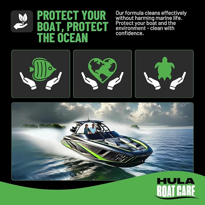 Hula 3-in-1 Boat Vinyl Cleaner, Conditioner and UV Protectant, 1 Gallon — Marine Vinyl Protectant, Boat Seat Conditioner, Made in USA